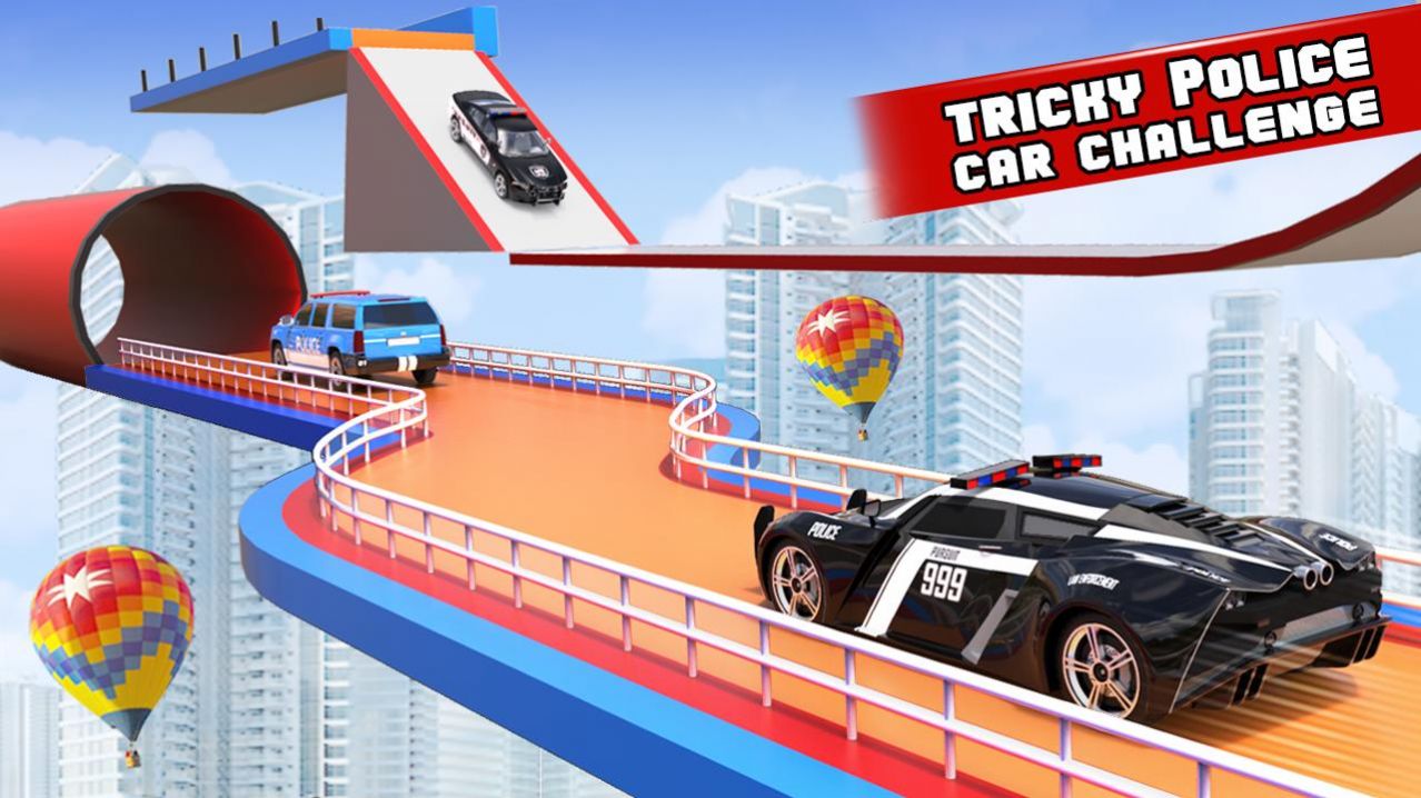 Police Car Stunts: Mega Ramp Free Car Racing Games图2